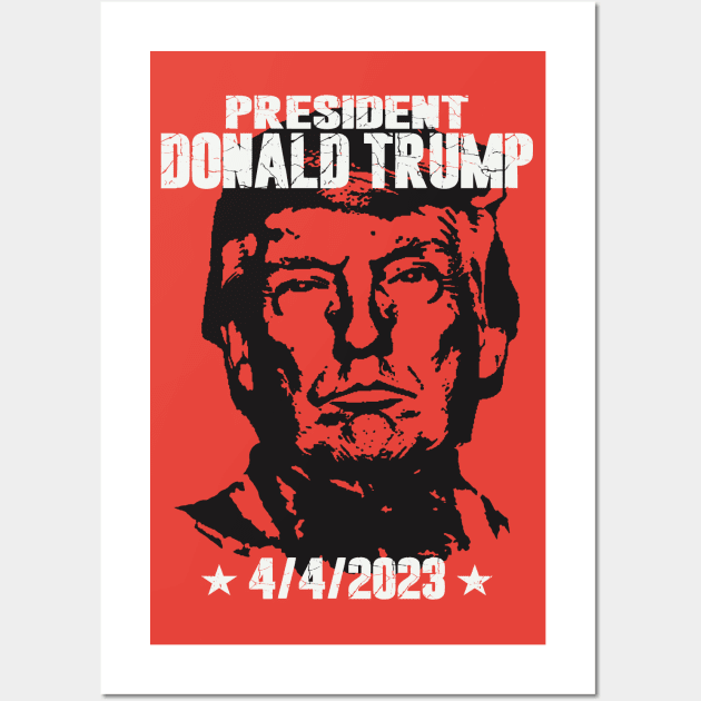 Donald Trump 4/4/2023 Mugshot Wall Art by Etopix